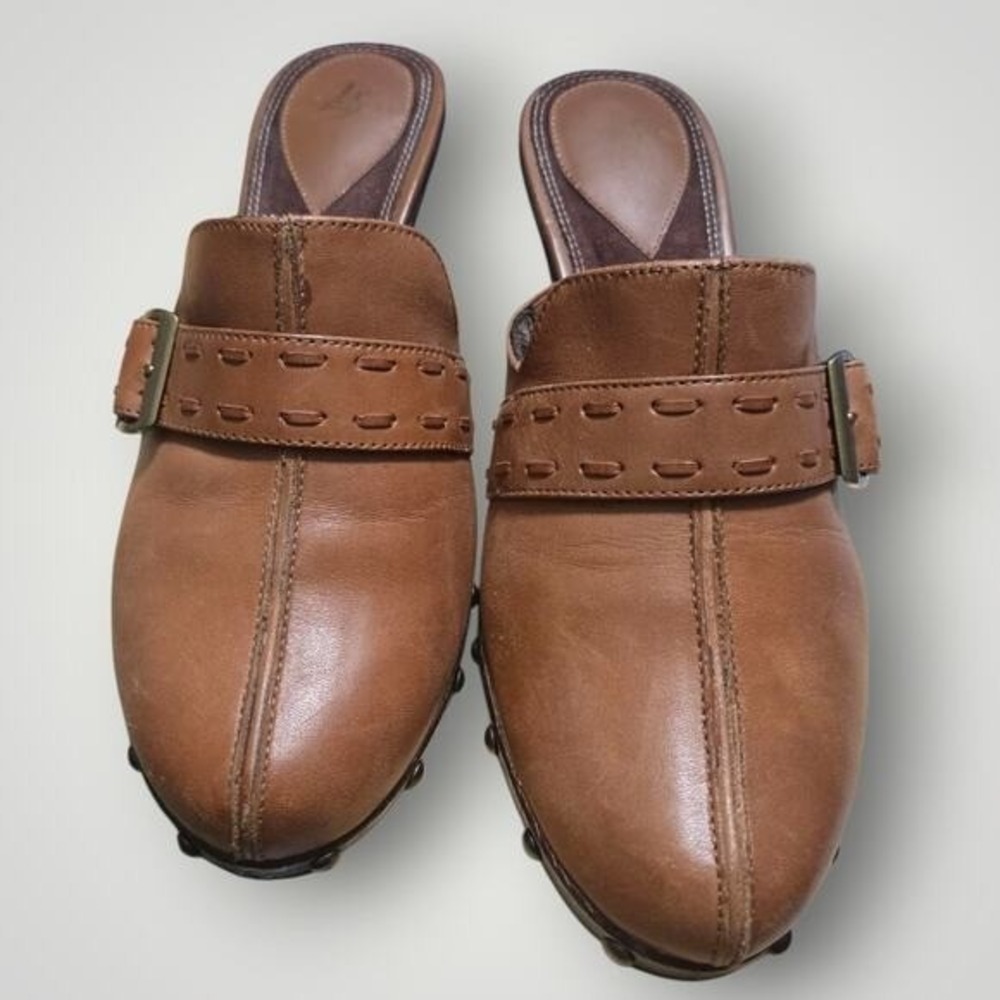 LifeStride Soft System Brown Leather Buckle Clog‎ Mules | Comfort Shoes 7.5 - Picture 4 of 10
